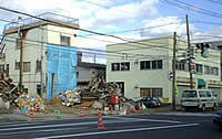 長岡市中沢交差点の地震被害2